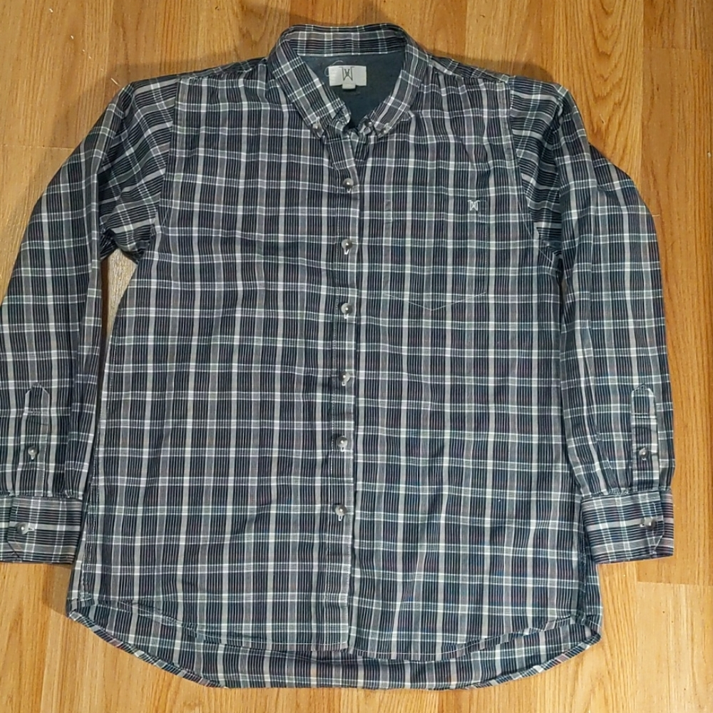 Wildfang Long Sleeve Button Down Plaid Blue Red M
